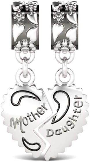 Family Charms Show Your Love Mom Dad and Daughter Son Bead Charms 925 Sterling Silver Pendant Fits Bracelet Necklace Jewelry Gifts for Mother and Father