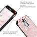 BENTOBEN LG K20 Plus Case, LG Harmony/LG K20 /LG K10 2017 / LG LV5 Case, Luxury Glitter Shockproof Hybrid 2 in 1 Faux Leather Protective Case for LG K20 Plus/LG K20 V/LG K20/LG K10/LG LV5, Rose Gold