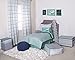 Tribal/Aztec Kid's Room Storage (Hamper 14 x 14 x 19 inches, Mint/Navy)