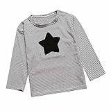 Baby Kids Boys Girls Star Striped Long Sleeve O Rong BFF T-Shirt Tee