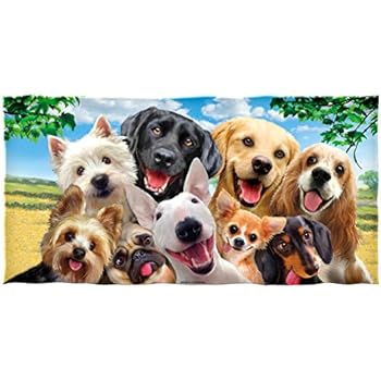 Amazoncom Dawhud Direct Dogs Selfie Cotton Beach Towel