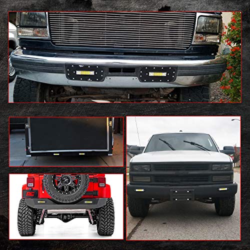 Flush Mount LED Lights, OFFROADTOWN 2Pcs 7'' 96W LED Pods Flush Driving lights Spot Flood Combo LED Work Light Bar Super Bright Fog Lights for Truck Jeep utv 4x4 Boat Grill Mount, 3 Years Warranty - Thumbnail 6