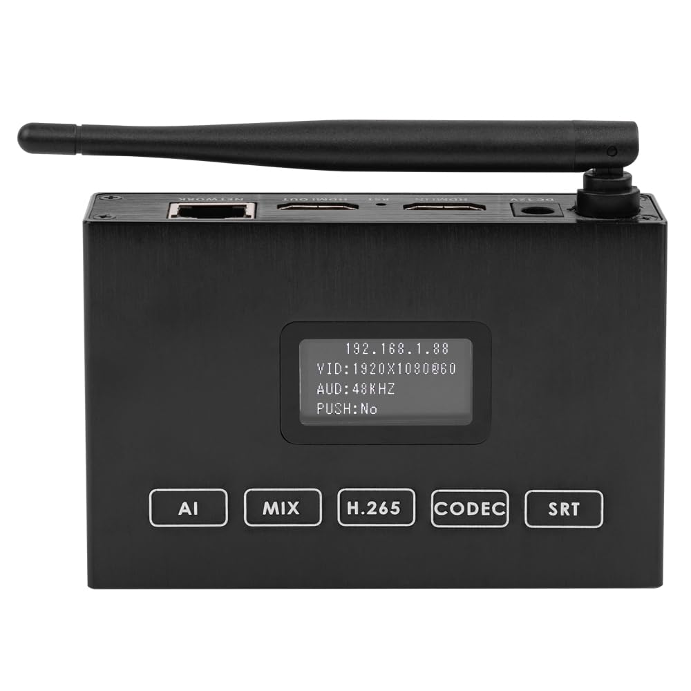 EXVIST H.265 1080P 60FPS WiFi HDMI Video Encoder HDMI Decoder, Supports HLS RTMP RTSP SRT UDP, Compatible with ONV/HK, for IPTV Live Streaming to YouTube Facebook Vimeo etc.