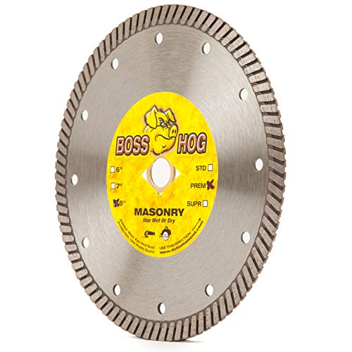 Boss Hog 8-Inch Turbo Masonry Diamond Blade, 7/8-5/8" Arbor, High Performance, General Purpose Dry or Wet Cutting for Masonry, Concrete, Stone, Brick, Blocks, Similar (8-Inch) - Thumbnail 4