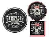 Vintage Dude 50th Birthday Party Supplies Bundle - 3 Items: Dinner Plates, Appetizer/Dessert Plates & Napkins