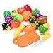 Funslane Play Food Set for Kids, 18 Pcs Pretend Play Food Cutting Kitchen Food Fruits and Vegetables
