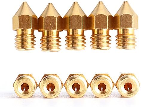 0.4MM Brass Extruder Nozzle Print Heads for MK8 1.75mm ABS PLA 3D Printer Pack of 5pcs