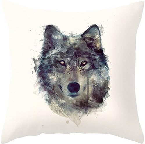 Christams Jewelry Gifts Yoler Art Decorative Throw Pillow Cases Square 1818 Inch Pillow Covers Home Decor Sofa Cushion Wolf Animal Pillowcases