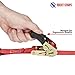 ROCKET STRAPS - Ratchet Tie Downs 4 Pack - 15 Feet - 1500 Pound - Ratchet Straps Ratcheting Hold Downs Motorcycle, ATV, Camping, Lawn Equipment and Truck Use
