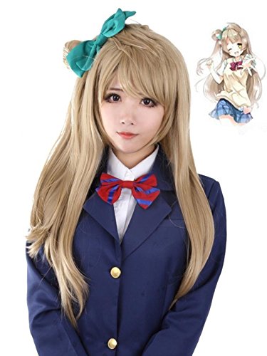 EZ2WORLD HOT! Love Live! Minami Kotori Styled Long Flaxen Cosplay Party Halloween Wig + Wig Cap