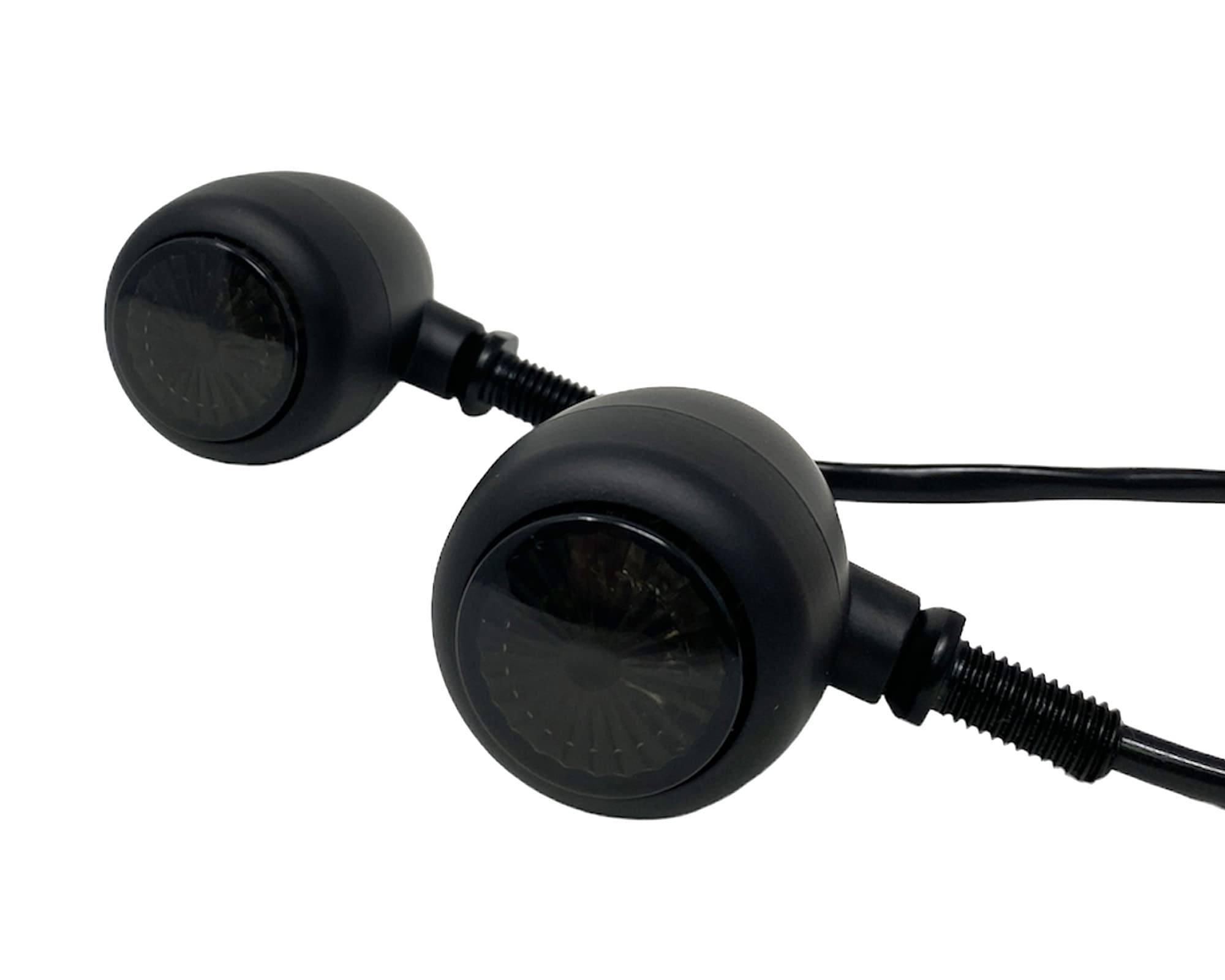 Alchemy Parts LED Bullet Indicators Turn Signals with Tinted Lens | Compatible with Custom Harley Davidson Sportster Dyna Softail 883 1200 1340 1450 Chopper (Black Aluminium)