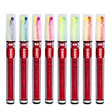 5MAYI Beetle Tip Pen Style Highlighters,Narrow Chisel Tip,6 Assorted Colors,8/pack