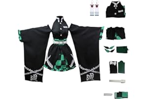 Juejuezi New Zenitsu Tanjirou Cosplay Costume Kimono Dress Halloween Off Shoulder Skirt Outfit Women