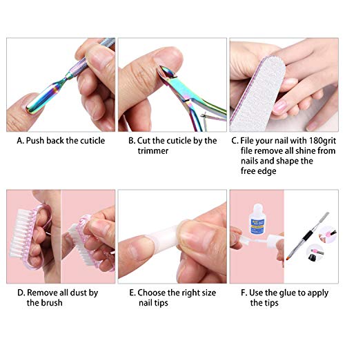 Polynail Gel Extension Tool Kit Acrylic Nails Builder Kit Nail Enhancement Builder Starter Set - Fake Nail Tips & Cuticle Trimmer Cutter & Pusher & Nail File & Acrylic Fake Nail Tips Clippers - Thumbnail 6