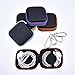 eBoot Earphone Square Carrying Case Earbud Storage Pouch with Carabiner for Cellphone Headset Earbuds and USB Cable, 5 Colors