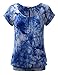 TWINTH Women's short sleeve solid top sweetheart tie dye of Ombre