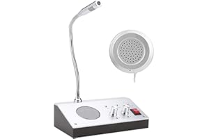 Intercom Microphone, Noise Dual Way Intercom Interphone, Bank/Office/Store/Station Window Counter Microphone Speaker Walkie T