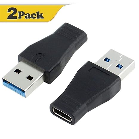 Packung mit 2 Stück USB-C USB 3.1 Typ C Buchse auf USB 3.0 A Stecker Adapter Konverter Unterstützung Datensynchronisation und