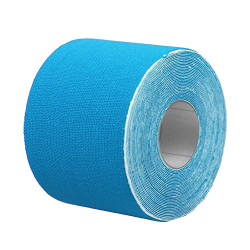 Viewm Kinesiology Tape for Athletic Recovery, Breathable Waterproof Elastic Sports Tapes, 2"x 16.5' Uncut Roll (Blue)