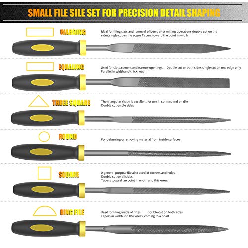 File Set 18 PCS,Wooden Hand Tool Set for Woodwork Files DIY T12 Drop Forged Alloy Steel File Tool with Carrying Case - Thumbnail 2