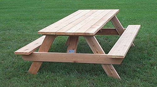 Western Red Cedar 84" Commercial, Rectangular Top Picnic Table