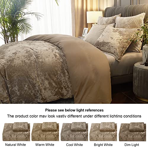 PHF Truly Velvet Duvet Cover Set Queen Size, 3pcs Ultra Soft Breathable