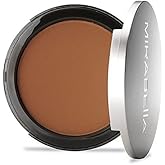 Mirabella Pure Press Powder Foundation Makeup, HD Finish Buildable Mineral Foundation for Sensitive Skin and All Skin Types with Age-Defying Benefits, Jojoba and Triglyceride, Dark V