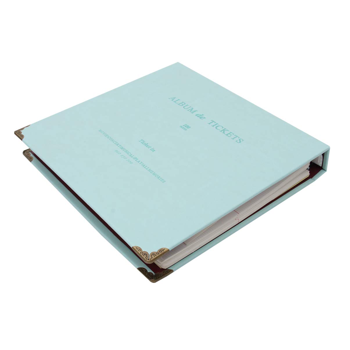 TOYANDONA Ticket Stub Organizer Banknote Bill Movie Ticket Collection Book Album Memory Photo Holder Storage Note for Home Office (Light Green)