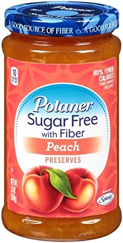 Polaner Peach Preserves, Sugar Free With Fiber Preserves, 13.5oz