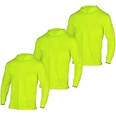 VENDACE High Visibility Safety Long Sleeve Shirts for Men 3 Pack Hi Vis Construction Work Shirts with Hood(Yellow,XL)