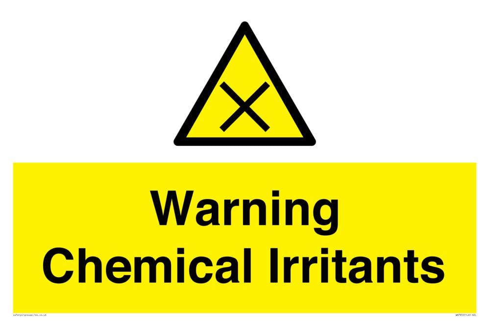Warning Chemical Irritants Sign - 600x400mm - A2L