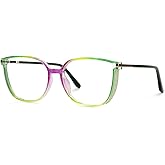 VOOGLAM Stylish Square Blue Light Blocking Glasses for Women Anti Eyestrain Dry Eyes Eyewear Kinfe TR90