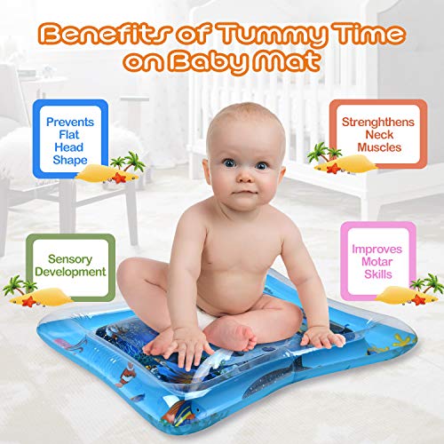 image for KIMCADE Baby Inflatable Tummy Time Water Mat, Fun Water Mat Activity C