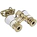 OPO Opera Theater Horse Racing Glasses Binocular Telescope Chain Necklace (White with Gold Trim) 3X25