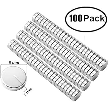 Small Multi-Use Refrigerator Magnets Round Refrigerator Magnets, 5X1MM Small Cylinder Magnets for Fridge, Kitchen, Home, Office, School, Science, Crafts（100PCS） (100)