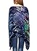 DJT Womens Floral Printed Chiffon Caftan Poncho Tunic Top One Size Blue