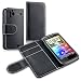 Insten Leather Case with Card Holder Compatible with HTC Sensation 4G, Black