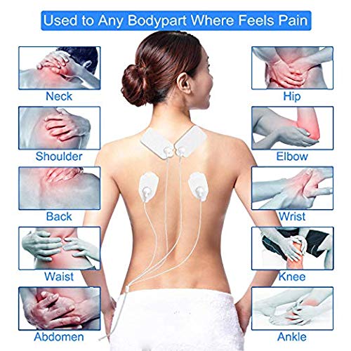 ABODY TENS Unit & EMS Combination Muscle Stimulator Relief Touch Screen FDA Cleared, Rechargeable Device with 2 Channels 24 Modes 10 Pads for Pain Management for Back, Neck, Arms, Legs, Abs and More