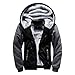 LBL Leading the Better Life ASALI Men's Pullover Winter Jackets Hooed Fleece Hoodies Wool Warm Thick Coats Black 2XL#02