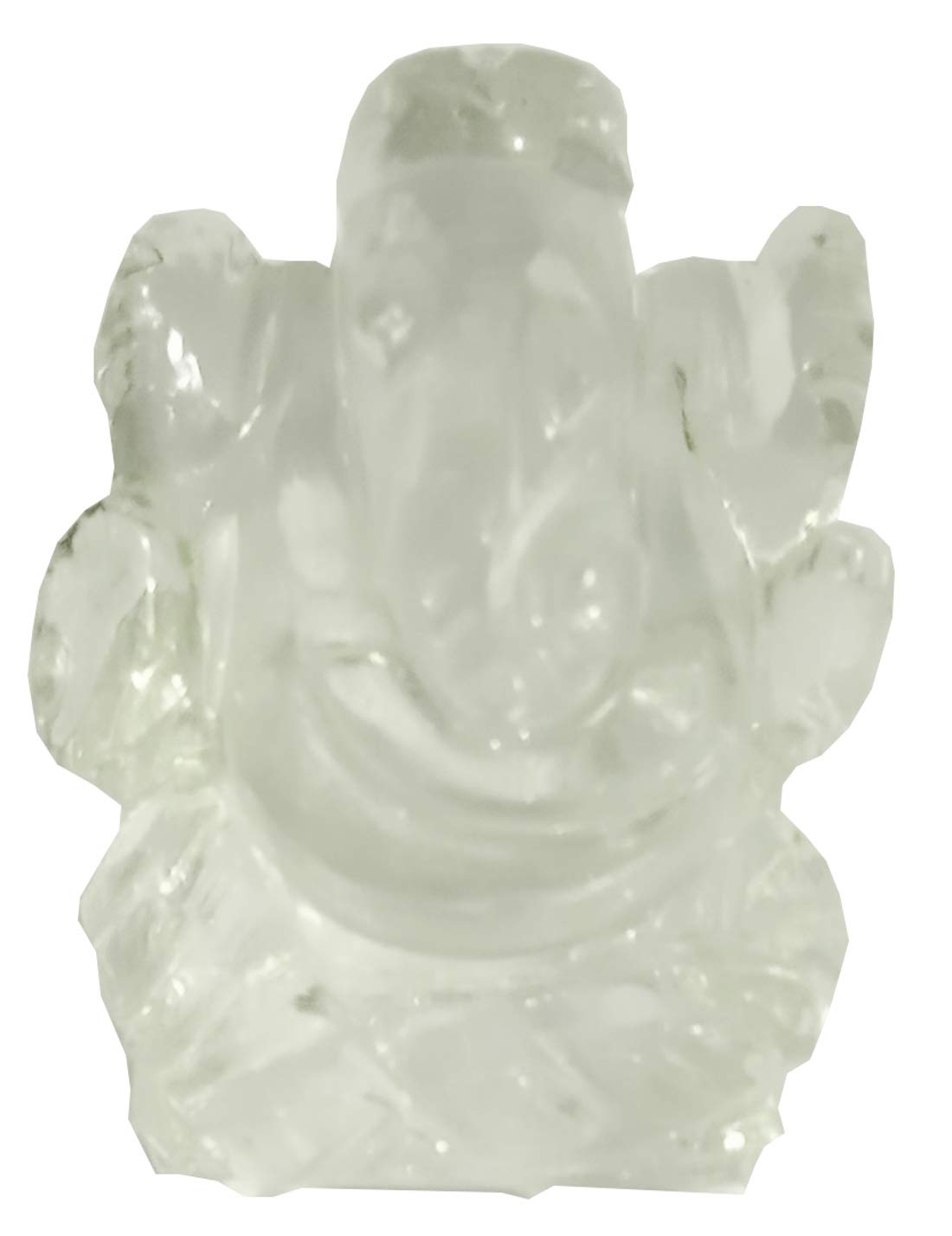 Purpledip Crystal Idol Lord Ganesha: Divine Spiritual Semi-precious Stone Statue (11746A)