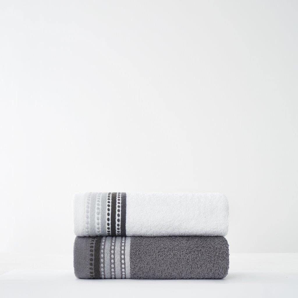 GC GAVENO CAVAILIA Premium Quality Soft Comfortable Absorbent, 2 Piece 100% Pure Cotton 550 GSM Malton Hand Towel Set, Egyptian, Grey, 50x80 Cm