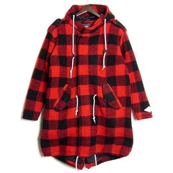 Amazon ハーフマン Halfman ウールチェックコート Sサイズ 長袖