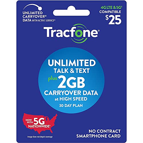 TracFone $25 Unlimited Talk, Text, 2GB Data - 30