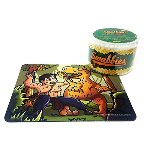 Torok Dabasaur Hunter Glass Pad with I-TAL Swabbies Tip Tech Glob Mops 300 Count Cotton Swabs