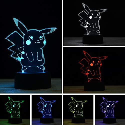 3D Illusion Night Light Desk Lamp, 7 Colors Auto Gradual Changing USB Powered LED Lights with Touch  - //coolthings.us