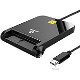 ZOWEETEK CAC Reader USB C, CAC Card Reader Military for Windows/Mac | Smart Card Reader, Type C Interface, Compatible Windows, Mac OS, for PIV/CAC, Not compatible iPhone/iPad, Black