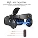 Sukapa Oasis 3D VR Headset With Remote Controller Virtual Reality Glasses with Stereo Headphone for VR Games 3D Movies Smartphones HD Blue Glass Lens Eye Care System for iPhone and Android Smartphones