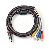 Pixco 5FT Full HD 1080P HDMI Male to 5 RCA RGB Audio Video AV Component Cable