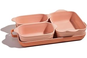 Our Place Bakeware Set | 5-Piece Nonstick, Toxin-Free, Ceramic, Stoneware Set with Oven Pan, Bakers, & Oven Mat | Space-Saving Nesting Design | Oven-Safe | Bake, Roast, Griddle and more | Spice