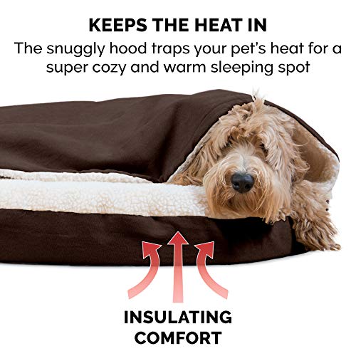 Furhaven 44" Round Orthopedic Dog Bed Sherpa & Suede Snuggery w